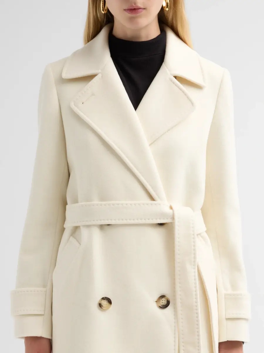 Cinzia Rocca Women's Virgin Wool Double-Breasted Longline Coat | Thumbnail 5 Cinzia Rocca Women's Virgin Wool Double-Breasted Longline Coat | Thumbnail 5
