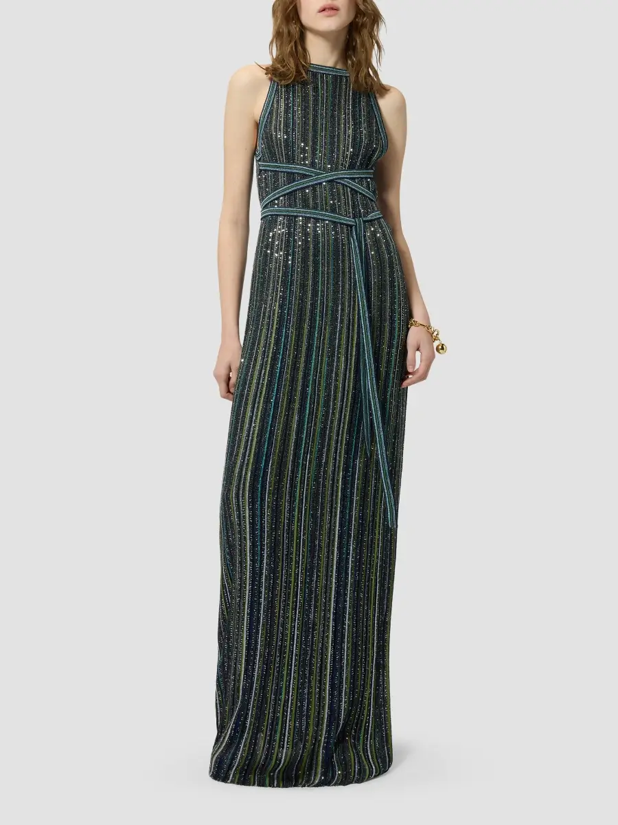 Missoni Women's Sequin-Embroidered Striped Belted Maxi Dress | Thumbnail 2 Missoni Women's Sequin-Embroidered Striped Belted Maxi Dress | Thumbnail 2