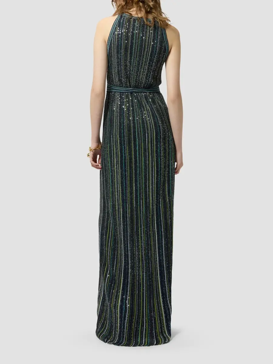 Missoni Women's Sequin-Embroidered Striped Belted Maxi Dress | Thumbnail 3 Missoni Women's Sequin-Embroidered Striped Belted Maxi Dress | Thumbnail 3