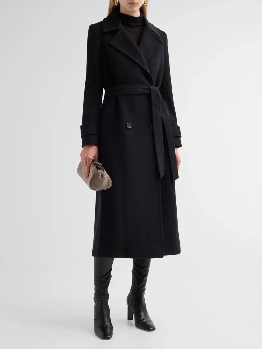 Cinzia Rocca Women's Virgin Wool Double-Breasted Longline Coat | Thumbnail 4 Cinzia Rocca Women's Virgin Wool Double-Breasted Longline Coat | Thumbnail 4