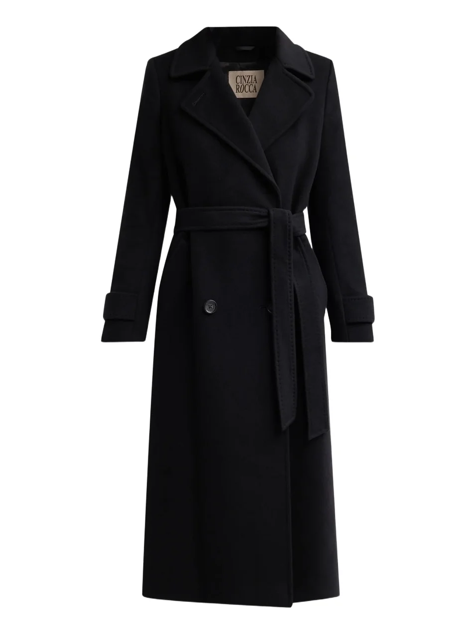 Women's Virgin Wool Double-Breasted Longline Coat