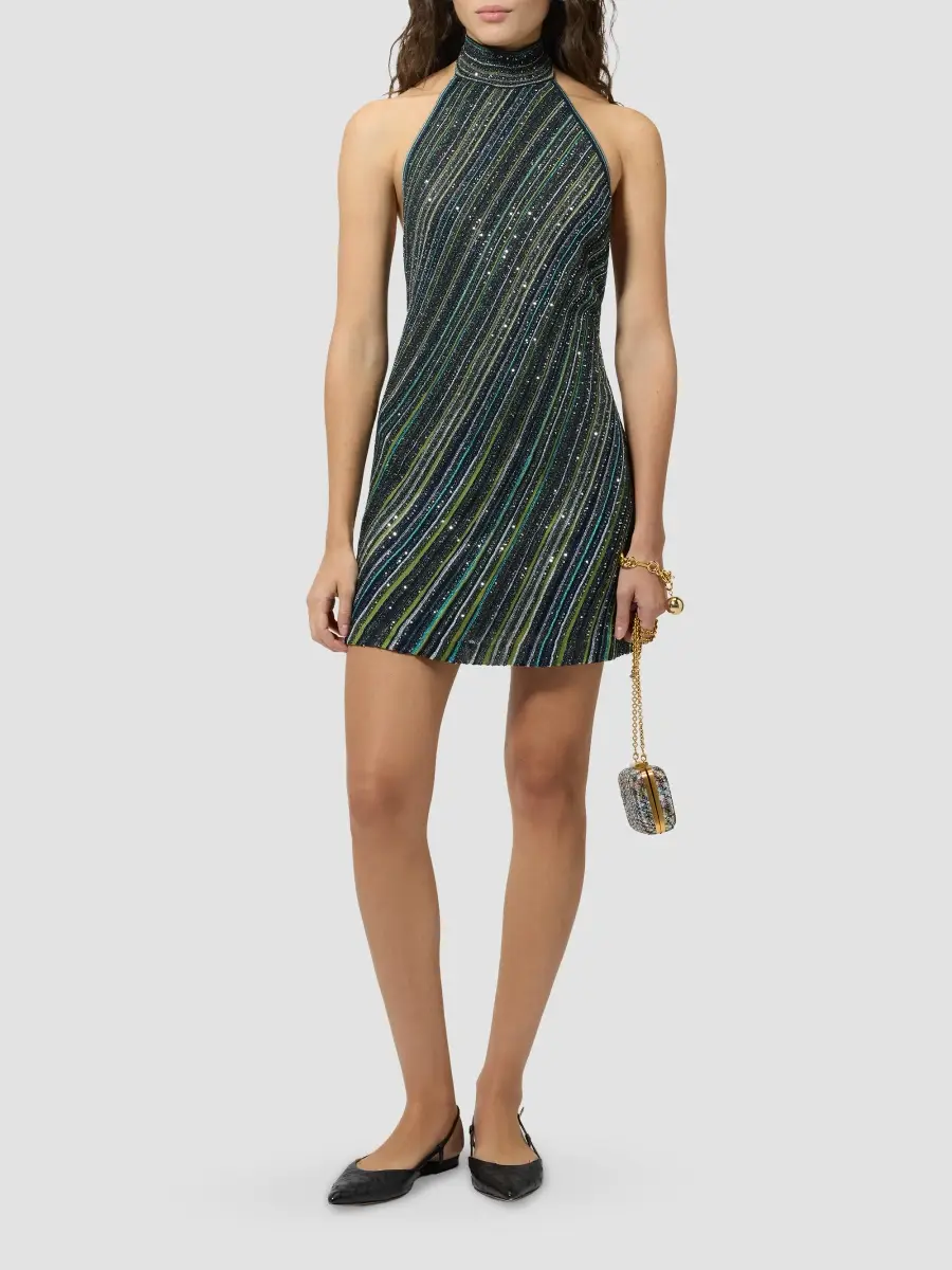 Missoni Women's Sequined Stripe Halter Mini Dress | Thumbnail 2