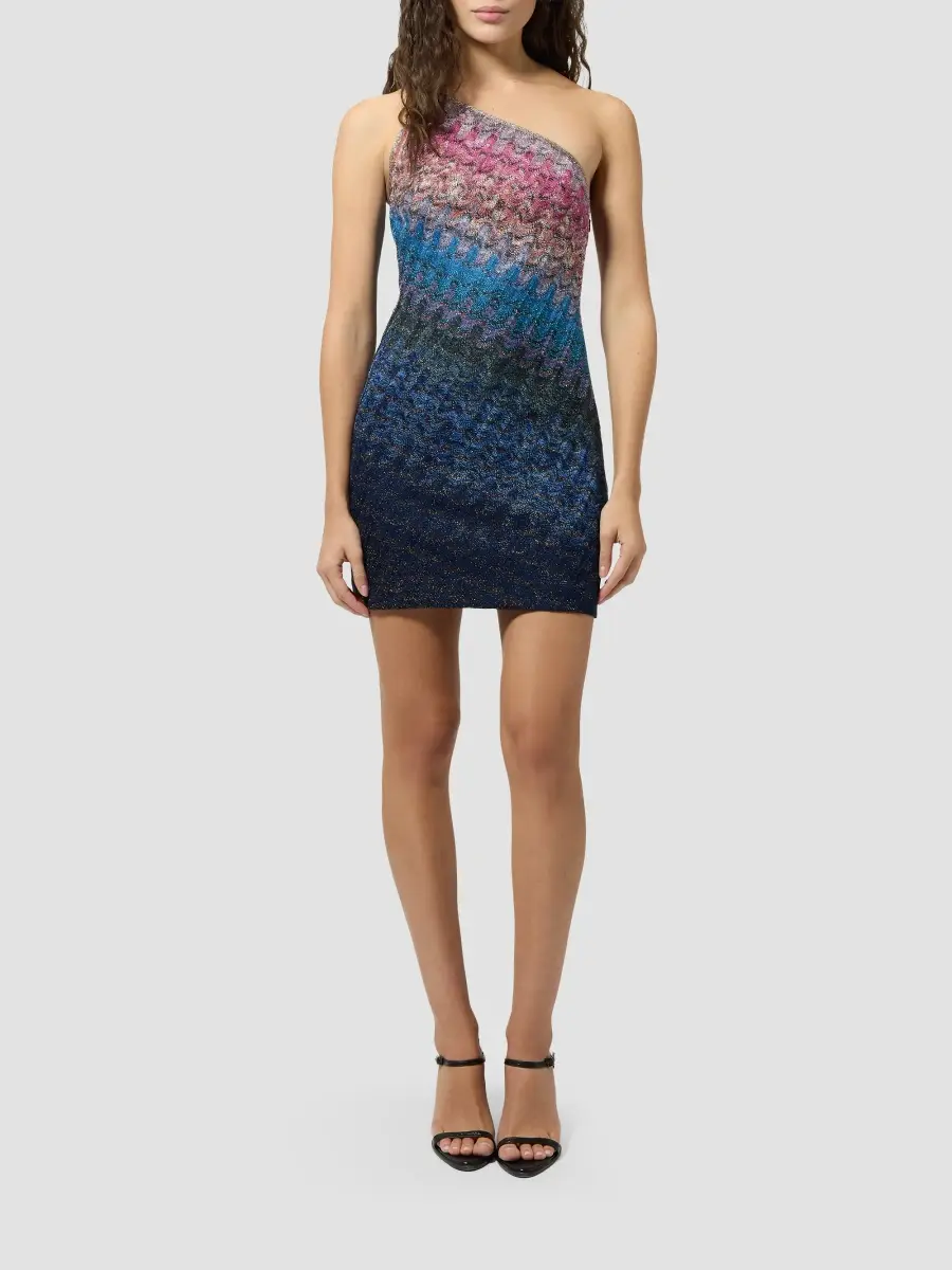 Missoni Women's Dyed Woven One-Shoulder Mini Dress | Thumbnail 2 Missoni Women's Dyed Woven One-Shoulder Mini Dress | Thumbnail 2