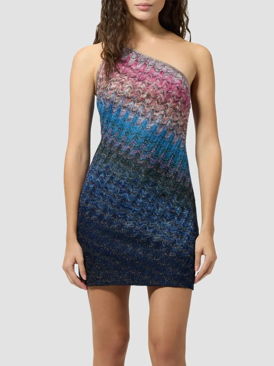 Missoni Women's Dyed Woven One-Shoulder Mini Dress | Thumbnail 4 Missoni Women's Dyed Woven One-Shoulder Mini Dress | Thumbnail 4
