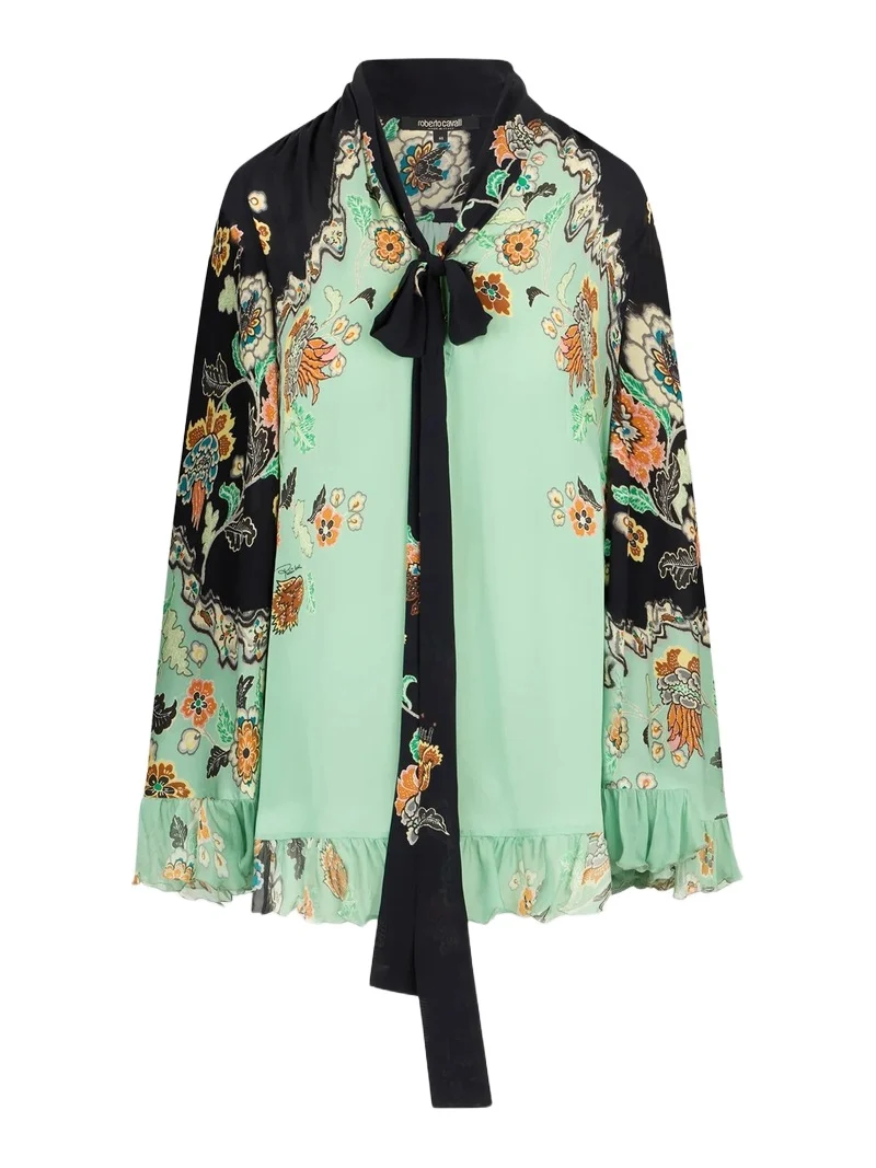 Roberto Cavalli Women's Ruffle-Trimmed Printed Mini Dress