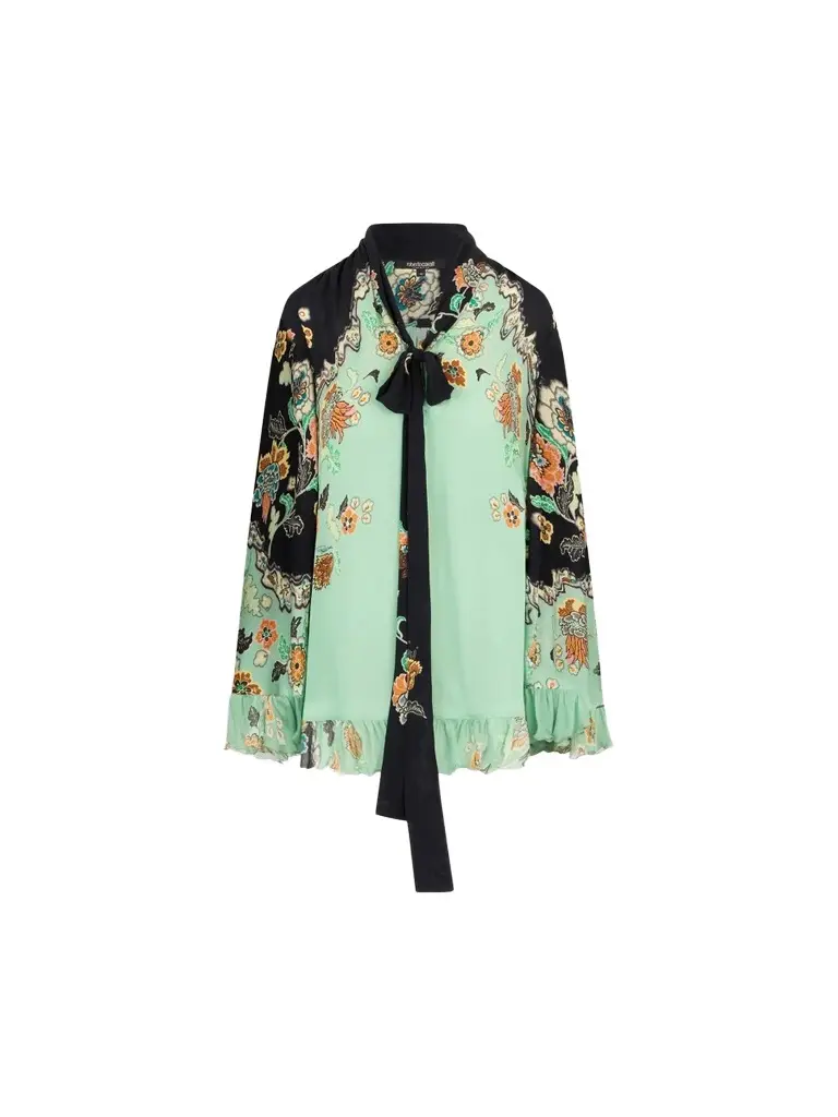 Roberto Cavalli Women's Ruffle-Trimmed Printed Mini Dress