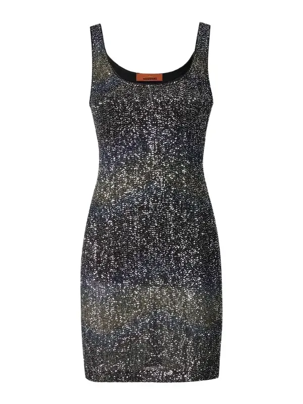 Women's Sequined Scoopneck Mini Dress
