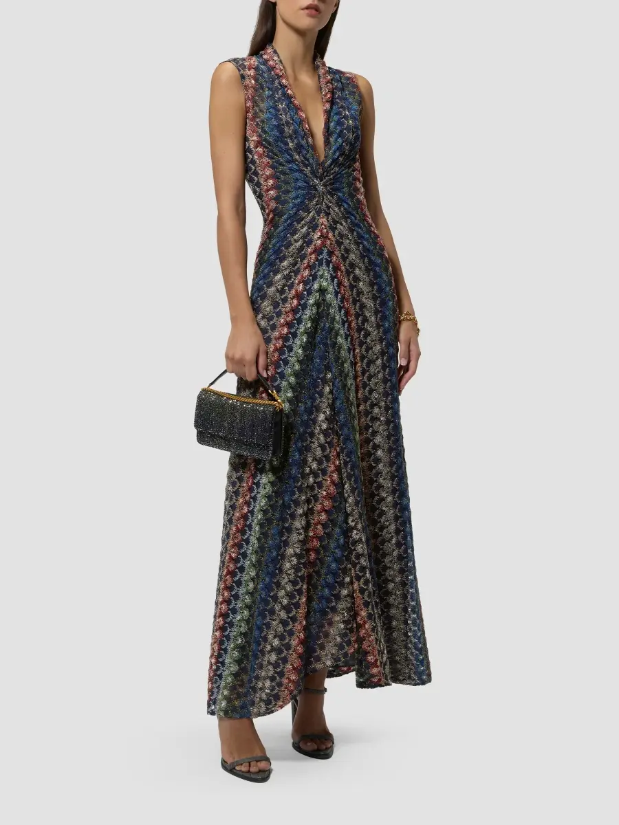 Missoni Women's Twist-Front Chevron Knit Maxi Dress | Thumbnail 2