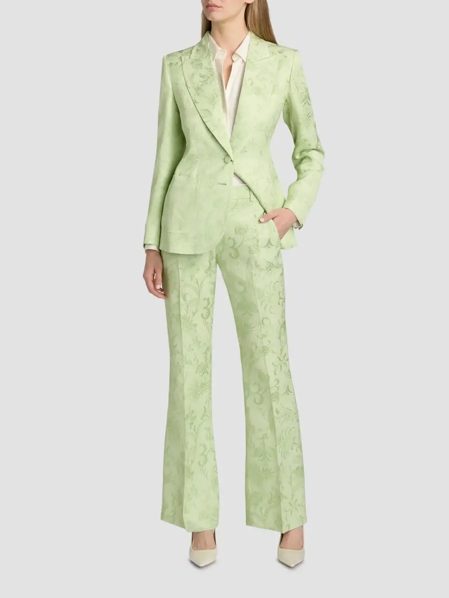 Etro Women's Floral Jacquard Boot-Cut Trousers | Thumbnail 2 Etro Women's Floral Jacquard Boot-Cut Trousers | Thumbnail 2