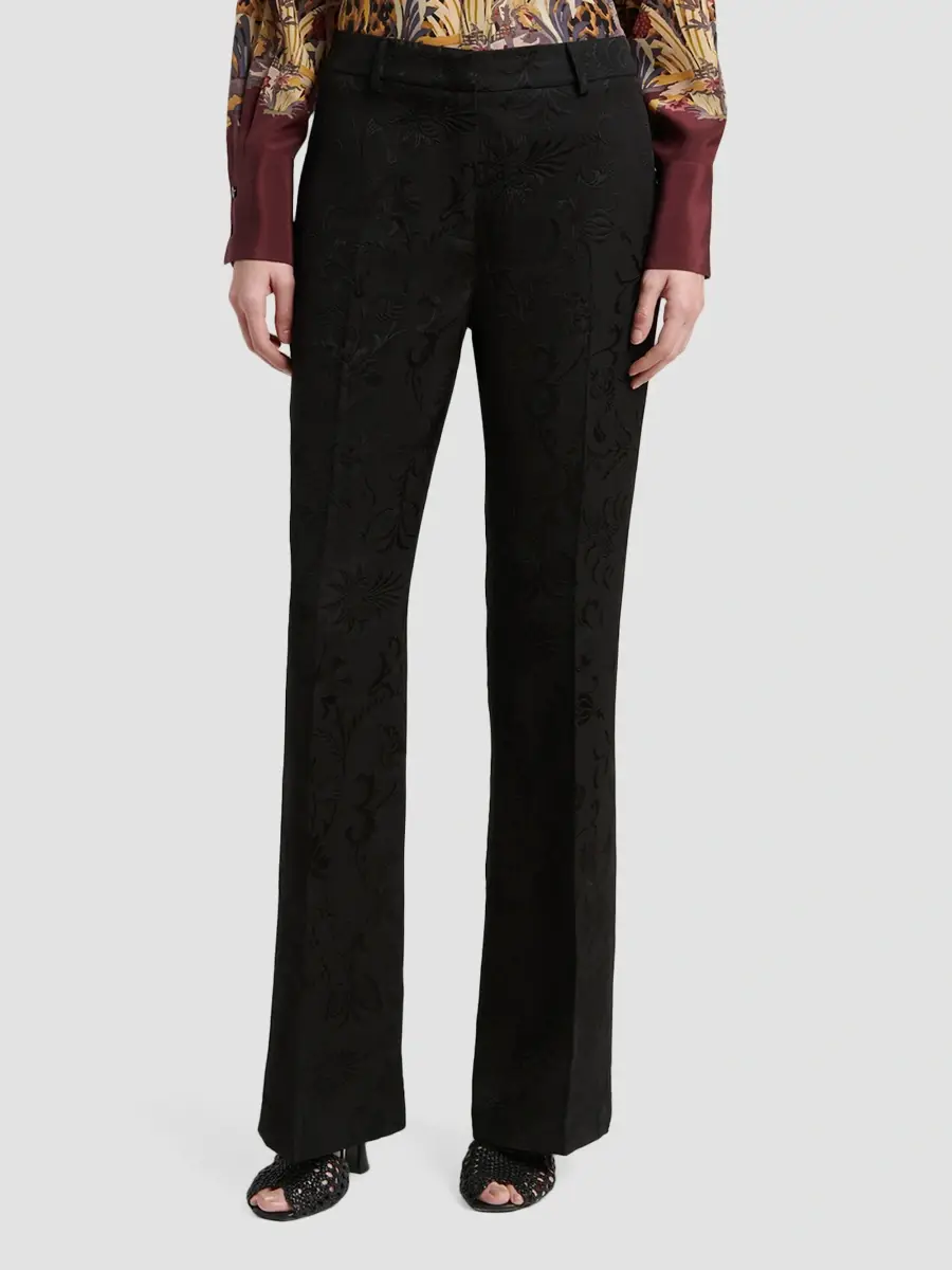 Etro Women's Floral Jacquard Boot-Cut Trousers | Thumbnail 4 Etro Women's Floral Jacquard Boot-Cut Trousers | Thumbnail 4