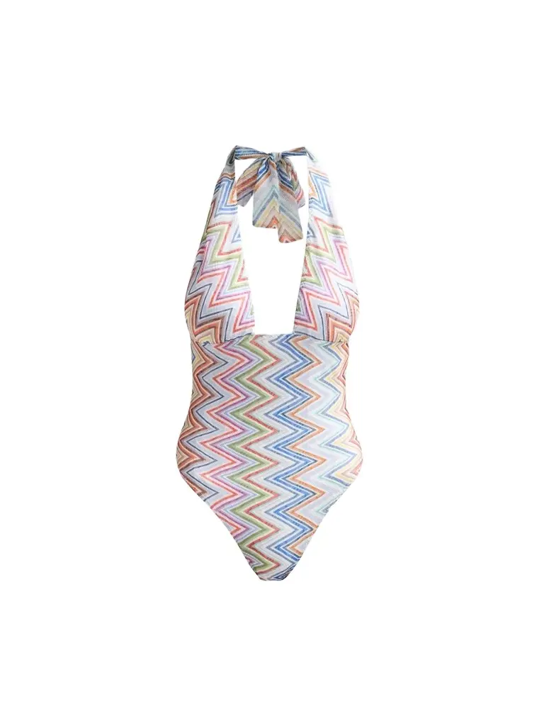 Women's Chevron Halterneck One-Piece Swimsuit Women's Chevron Halterneck One-Piece Swimsuit