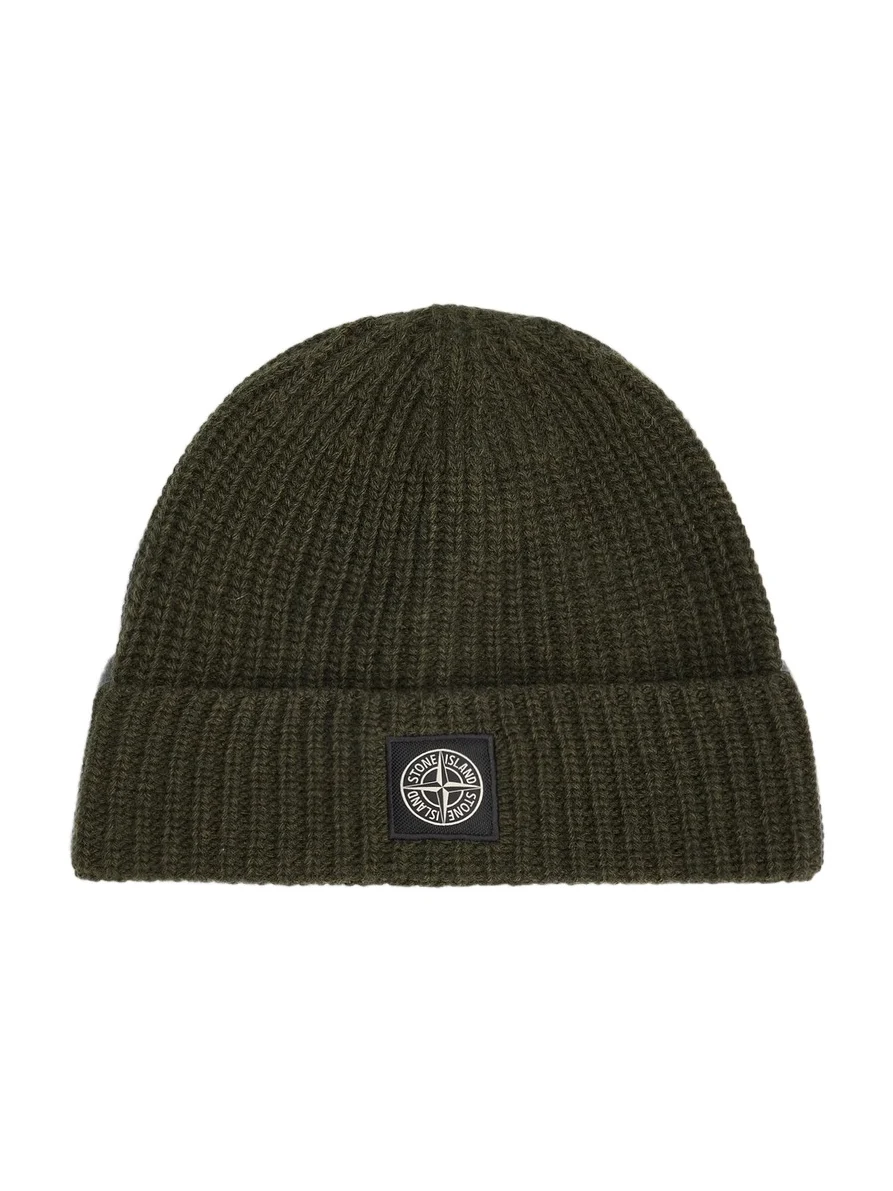 Stone Island Men's Rib-Knit Wool Beanie