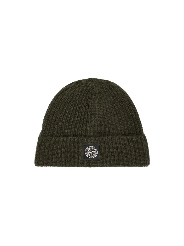 Stone Island Men's Rib-Knit Wool Beanie