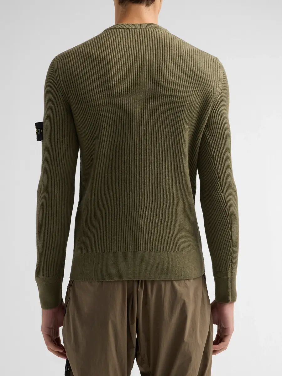 Stone Island Men's Rib-Knit Wool Crewneck Top | Thumbnail 3 Stone Island Men's Rib-Knit Wool Crewneck Top | Thumbnail 3