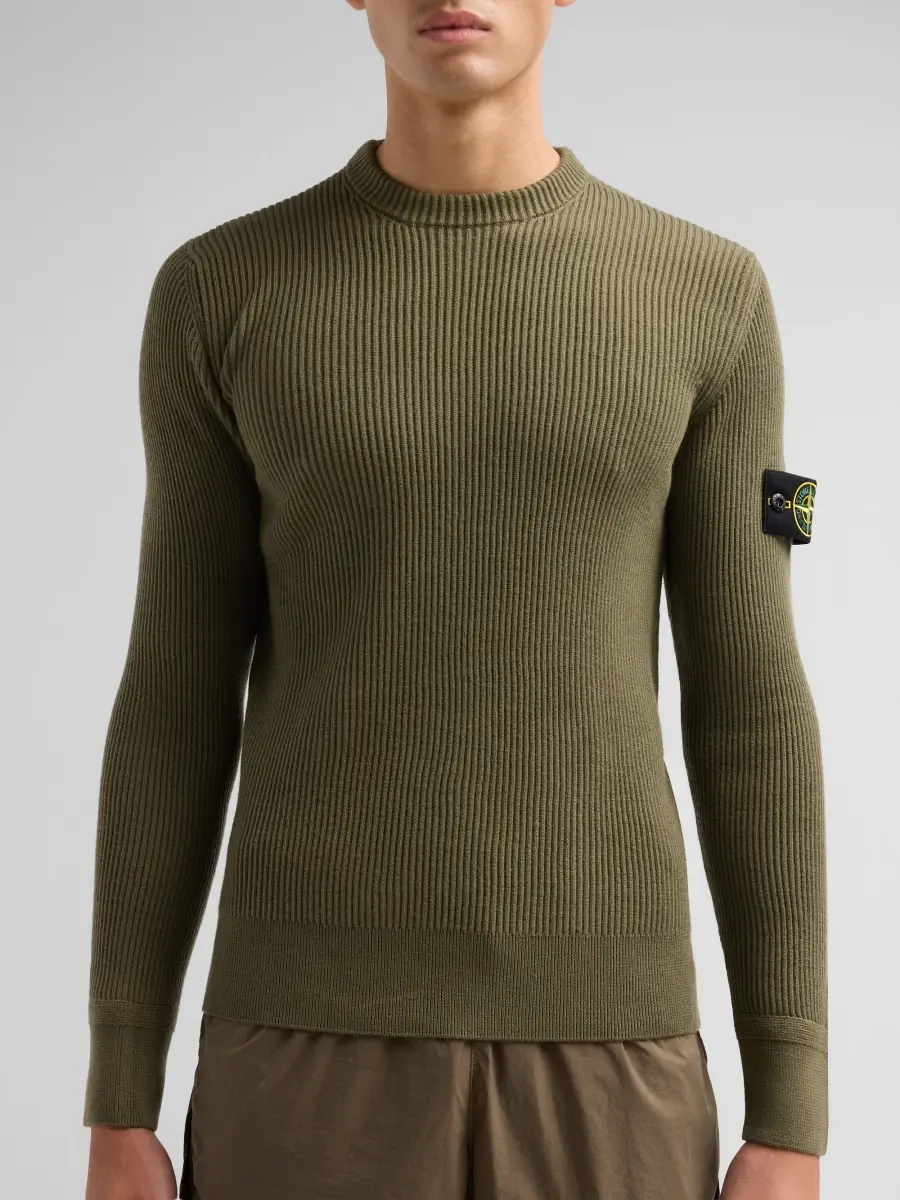Stone Island Men's Rib-Knit Wool Crewneck Top | Thumbnail 5 Stone Island Men's Rib-Knit Wool Crewneck Top | Thumbnail 5