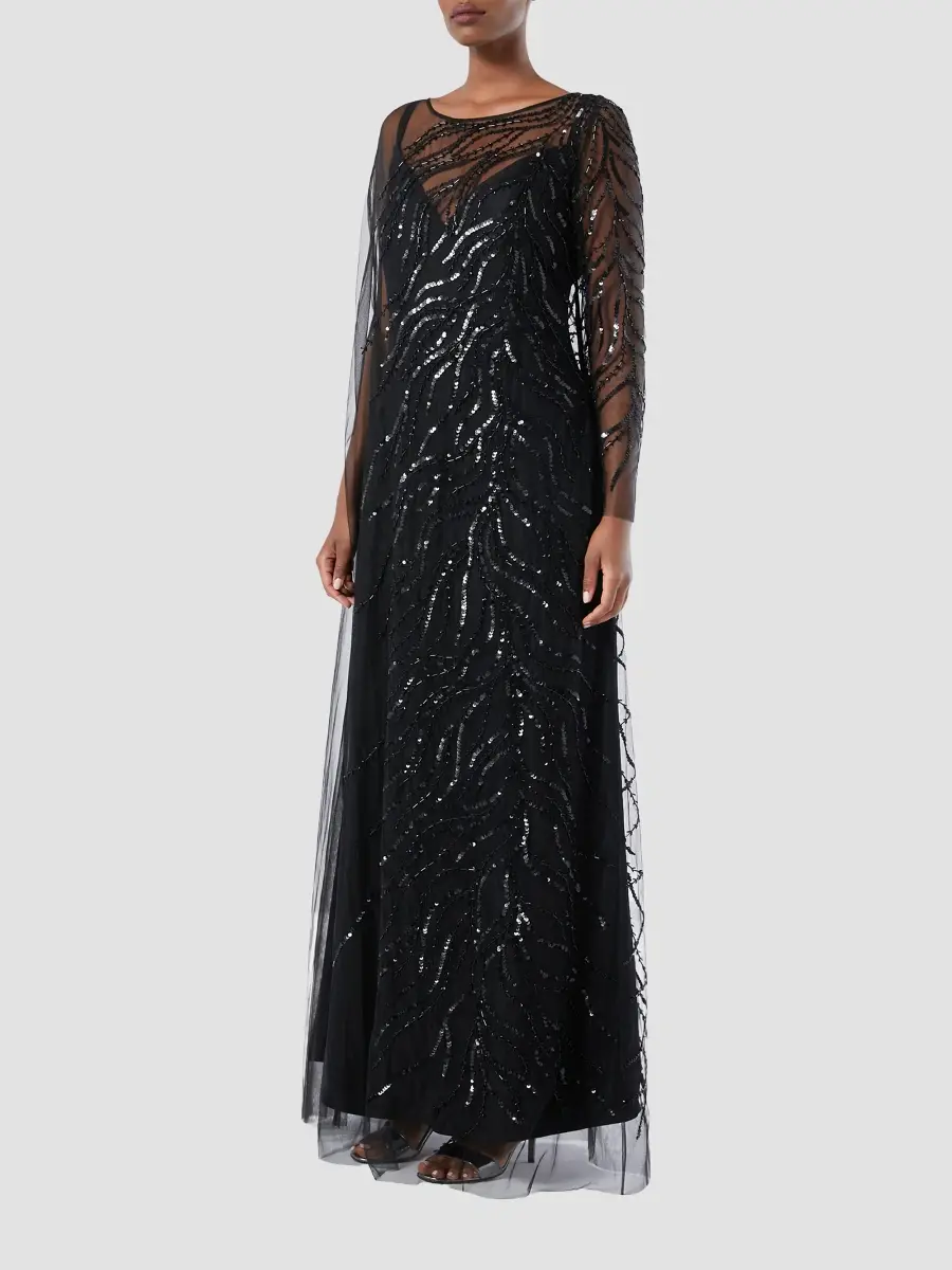 Marina Rinaldi Women's Tulle Dress with Embroidery | Thumbnail 2 Marina Rinaldi Women's Tulle Dress with Embroidery | Thumbnail 2