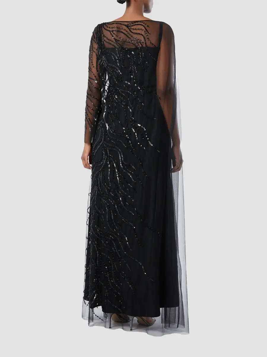 Marina Rinaldi Women's Tulle Dress with Embroidery | Thumbnail 4 Marina Rinaldi Women's Tulle Dress with Embroidery | Thumbnail 4