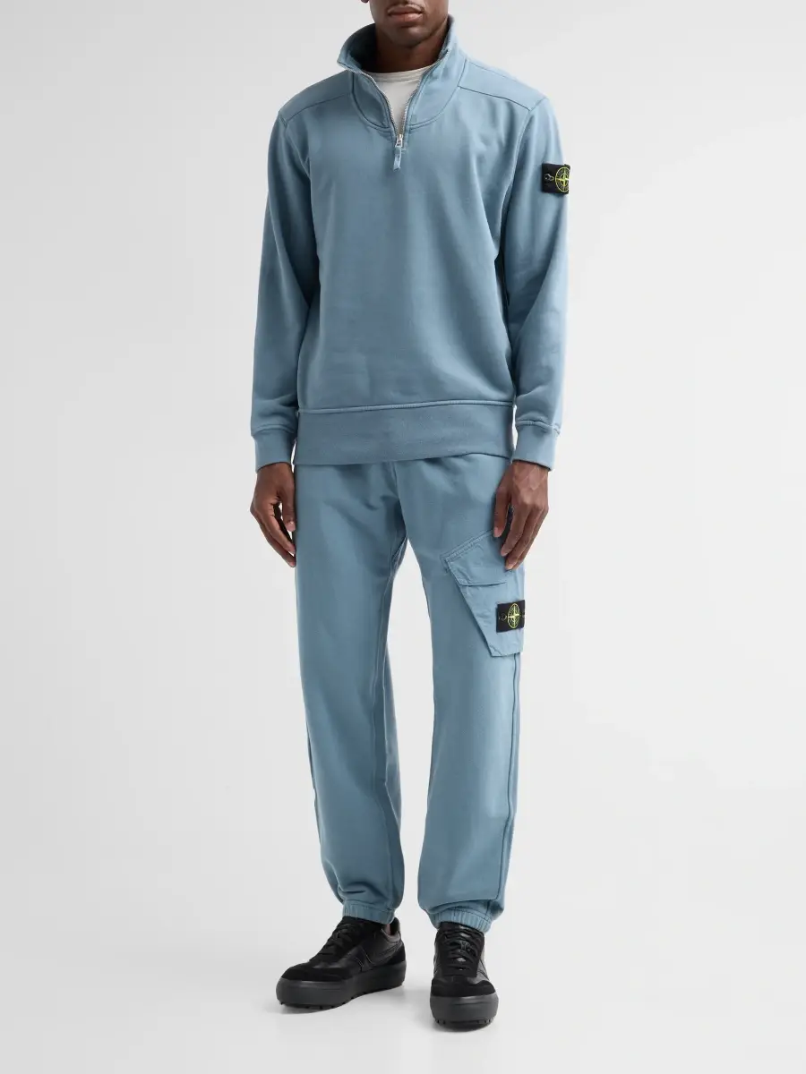 Stone Island Men's Felpa Cotton Quarter-Zip Sweatshirt | Thumbnail 2 Stone Island Men's Felpa Cotton Quarter-Zip Sweatshirt | Thumbnail 2