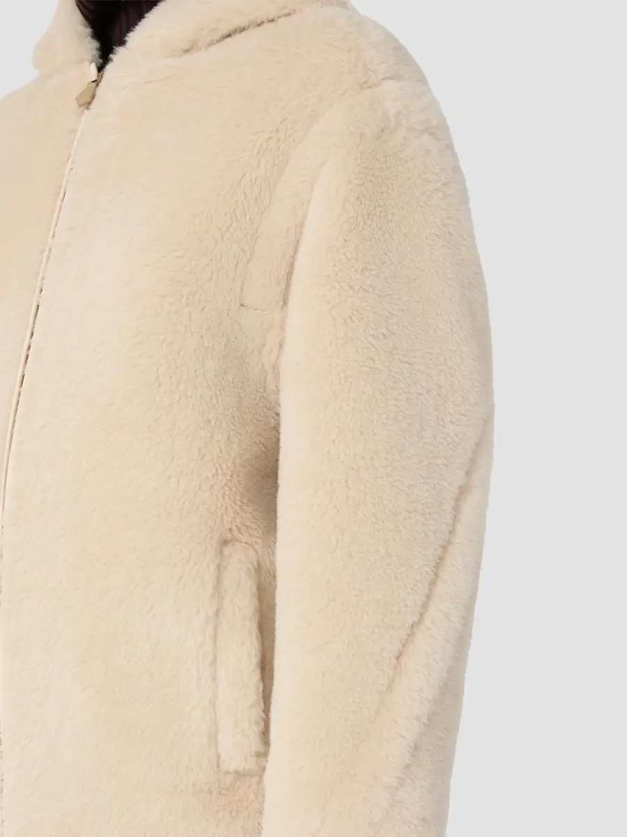 Max Mara Women's Alpaca and Wool Teddy Fabric Hooded Coat | Thumbnail 5 Max Mara Women's Alpaca and Wool Teddy Fabric Hooded Coat | Thumbnail 5