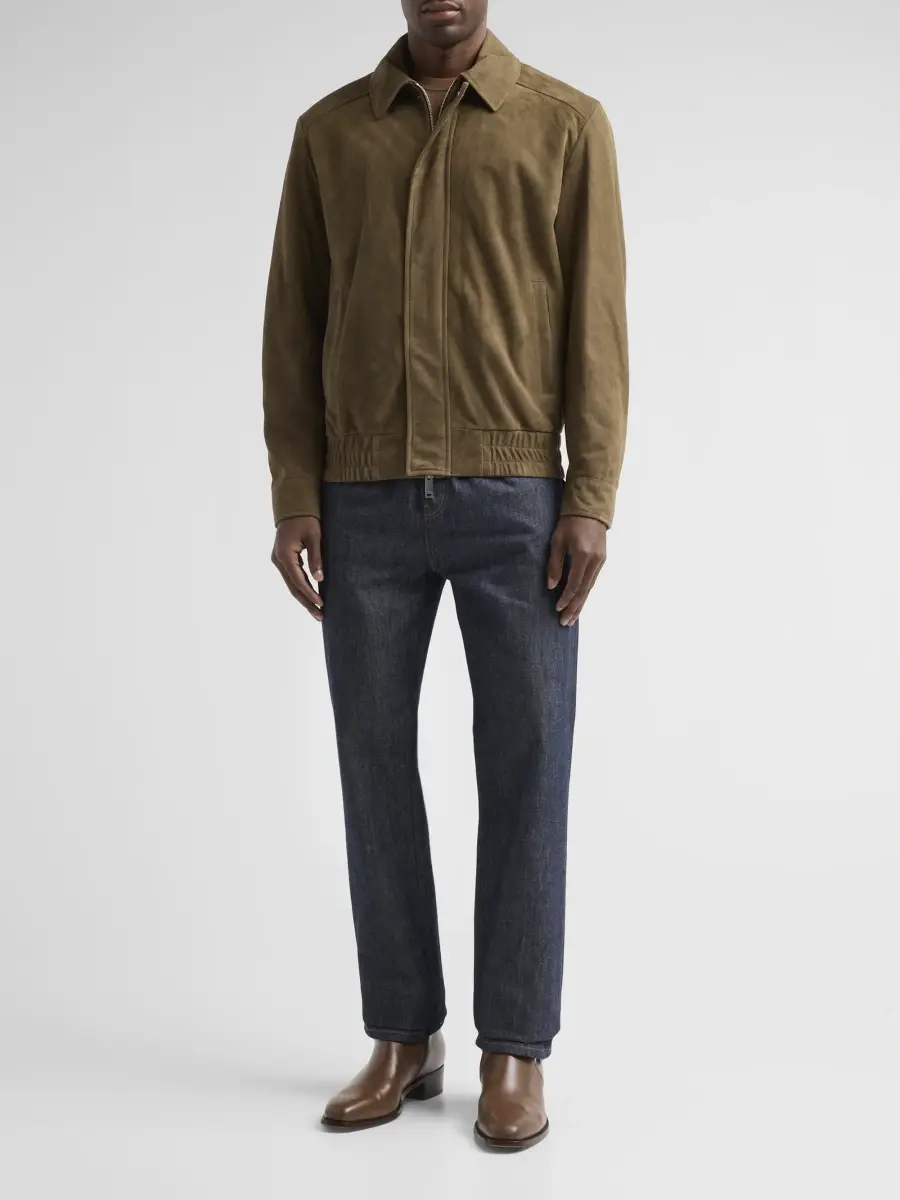 Slowear Men's Suede Bomber Jacket | Thumbnail 2