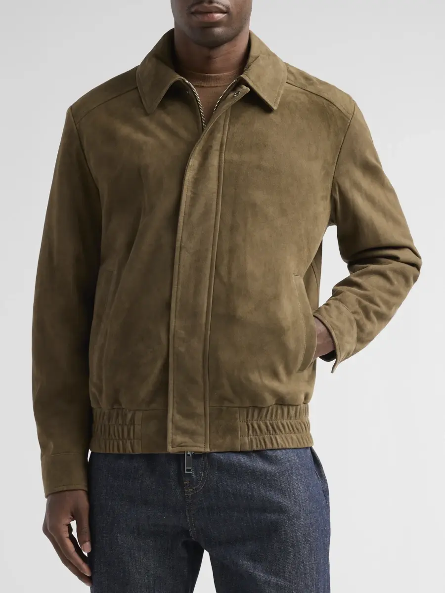 Slowear Men's Suede Bomber Jacket | Thumbnail 4