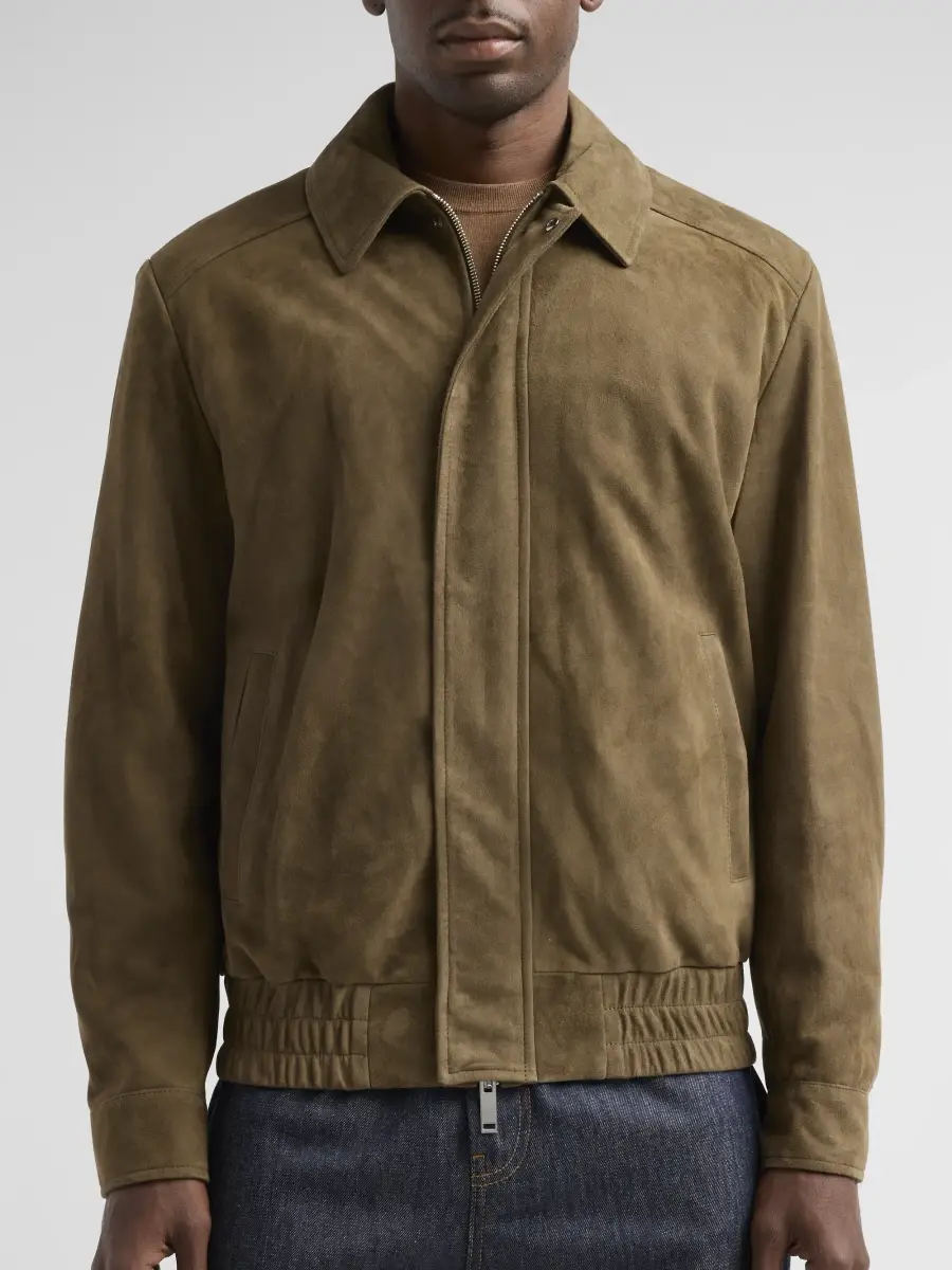 Slowear Men's Suede Bomber Jacket | Thumbnail 5