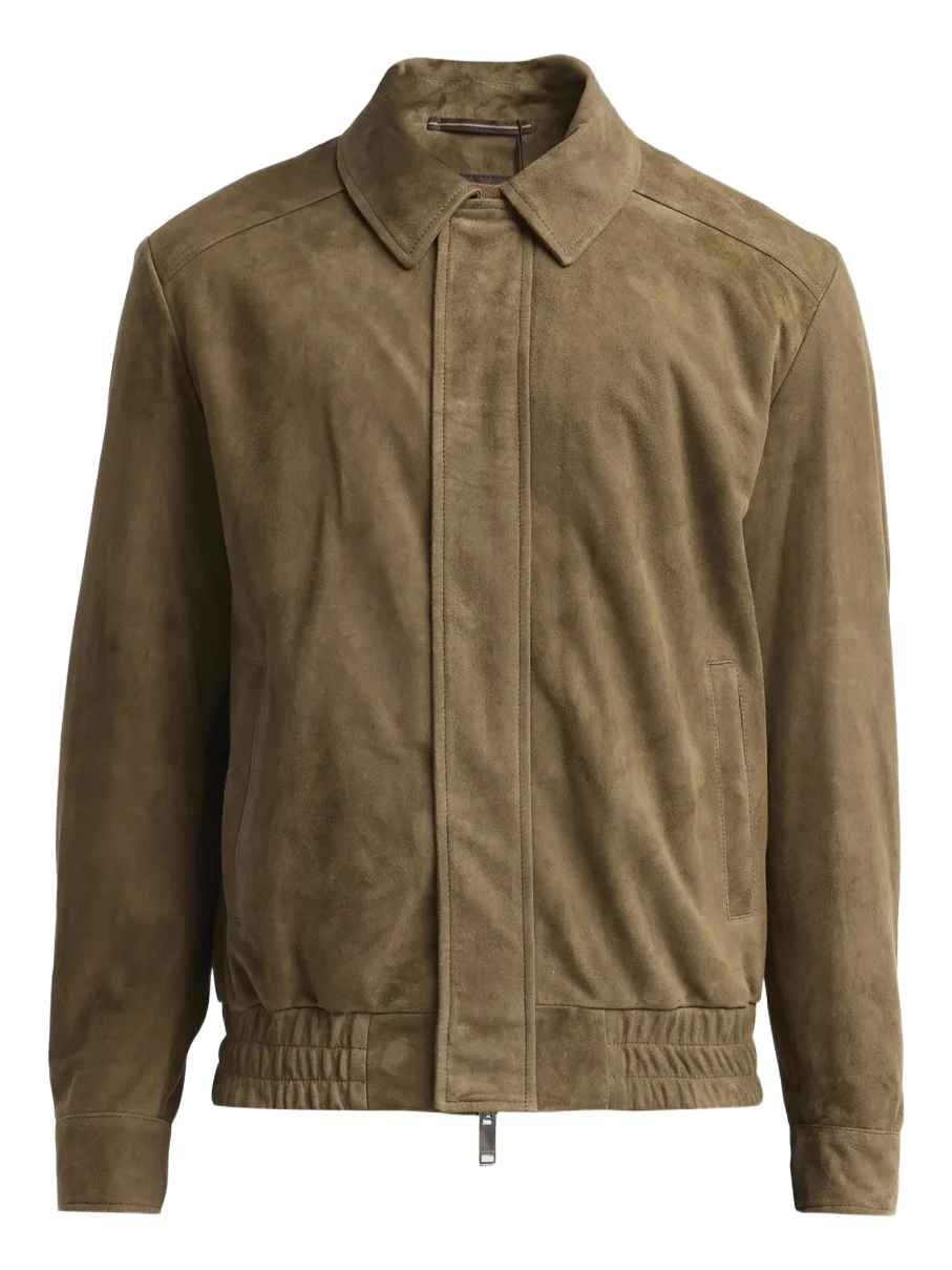 Slowear Men's Suede Bomber Jacket