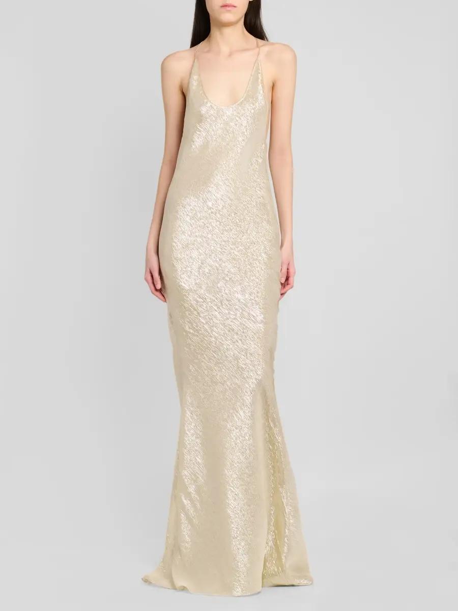 Tom Ford Women's Metallic Silk-Blend Open-Back Maxi Dress | Thumbnail 2 Tom Ford Women's Metallic Silk-Blend Open-Back Maxi Dress | Thumbnail 2