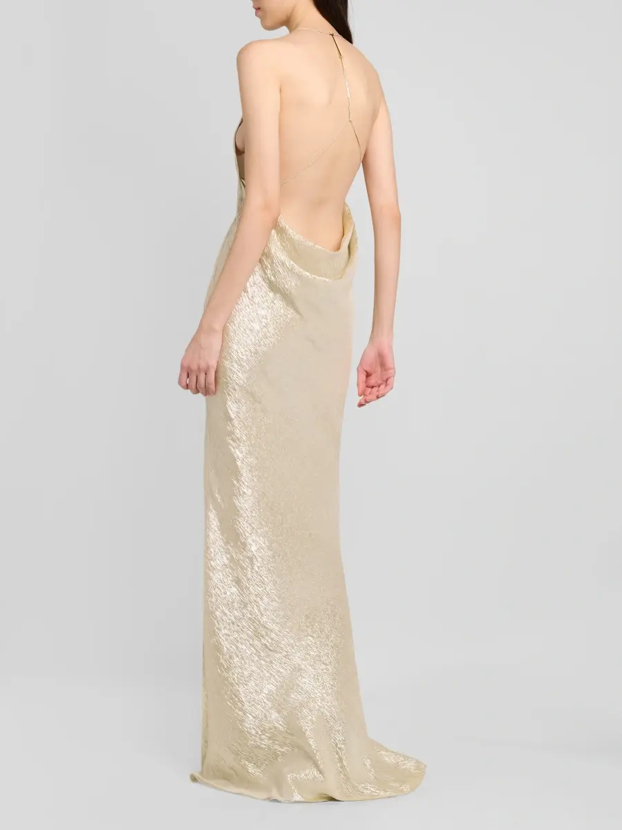 Tom Ford Women's Metallic Silk-Blend Open-Back Maxi Dress | Thumbnail 3 Tom Ford Women's Metallic Silk-Blend Open-Back Maxi Dress | Thumbnail 3