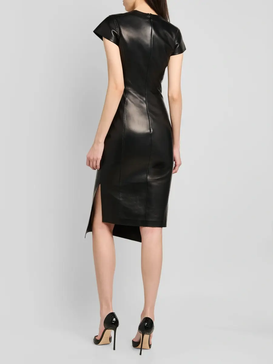 Tom Ford Women's Guanteria Leather Midi Dress | Thumbnail 3 Tom Ford Women's Guanteria Leather Midi Dress | Thumbnail 3