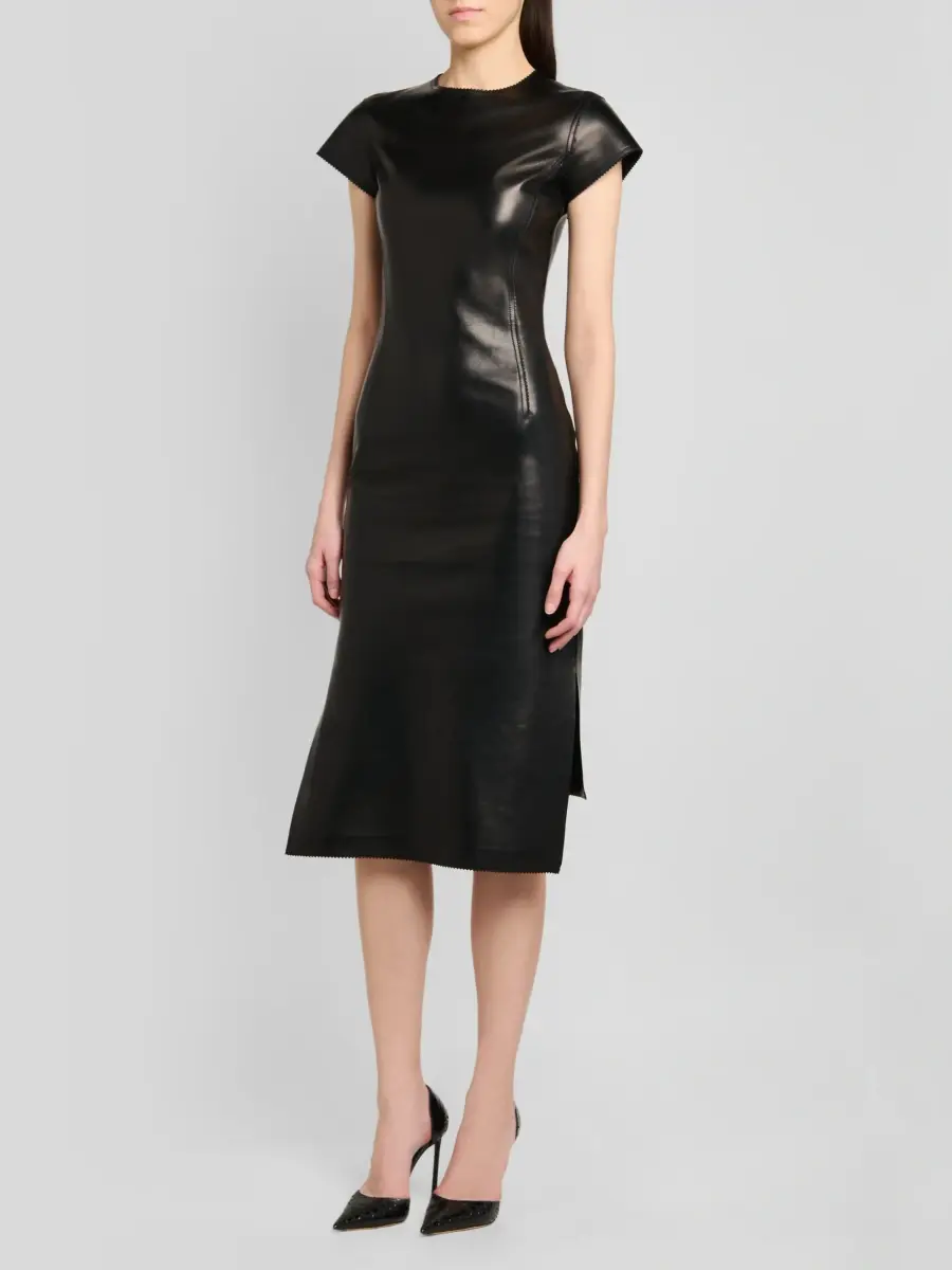 Tom Ford Women's Guanteria Leather Midi Dress | Thumbnail 4 Tom Ford Women's Guanteria Leather Midi Dress | Thumbnail 4