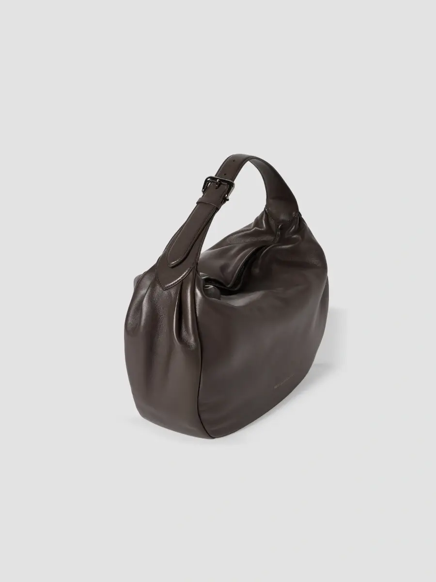 Brunello Cucinelli Women's Boule Hobo Bag in Nappa Leather - Rust Brown | Thumbnail 5 Brunello Cucinelli Women's Boule Hobo Bag in Nappa Leather - Rust Brown | Thumbnail 5