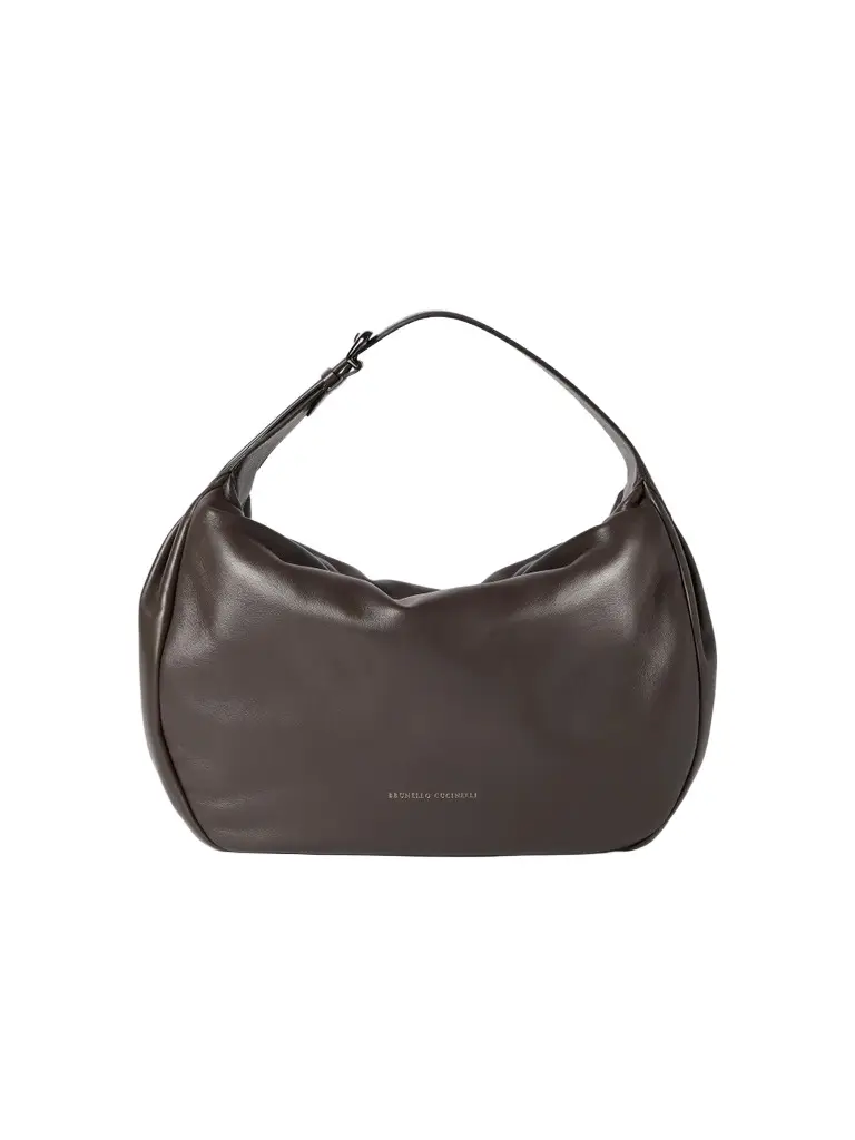Women's Boule Hobo Bag in Nappa Leather - Rust Brown Women's Boule Hobo Bag in Nappa Leather - Rust Brown