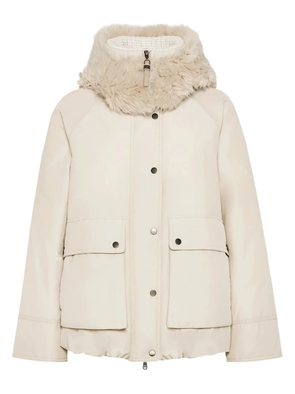 Brunello Cucinelli Women's Techno Cotton Water-Resistant Taffeta Down Parka Coat