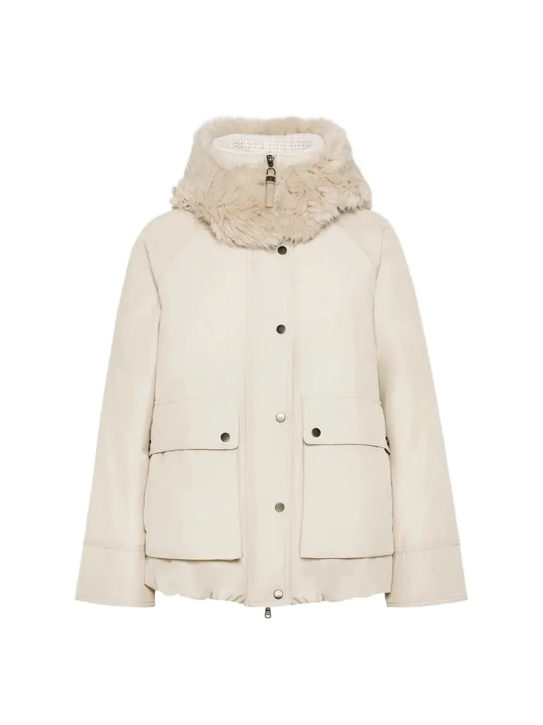 Brunello Cucinelli Women's Techno Cotton Water-Resistant Taffeta Down Parka Coat