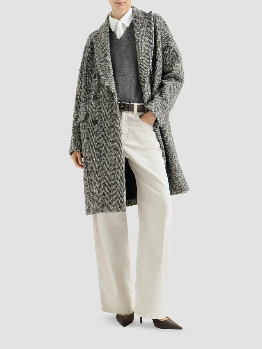 Brunello Cucinelli Women's Stretch Dyed Denim Loose Barrel Jeans with Monili - Panama | Thumbnail 6 Brunello Cucinelli Women's Stretch Dyed Denim Loose Barrel Jeans with Monili - Panama | Thumbnail 6