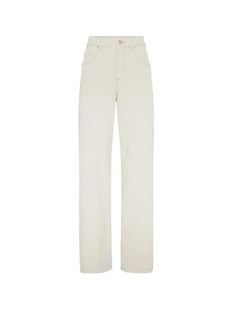 Women's Stretch Dyed Denim Loose Barrel Jeans with Monili - Panama Women's Stretch Dyed Denim Loose Barrel Jeans with Monili - Panama