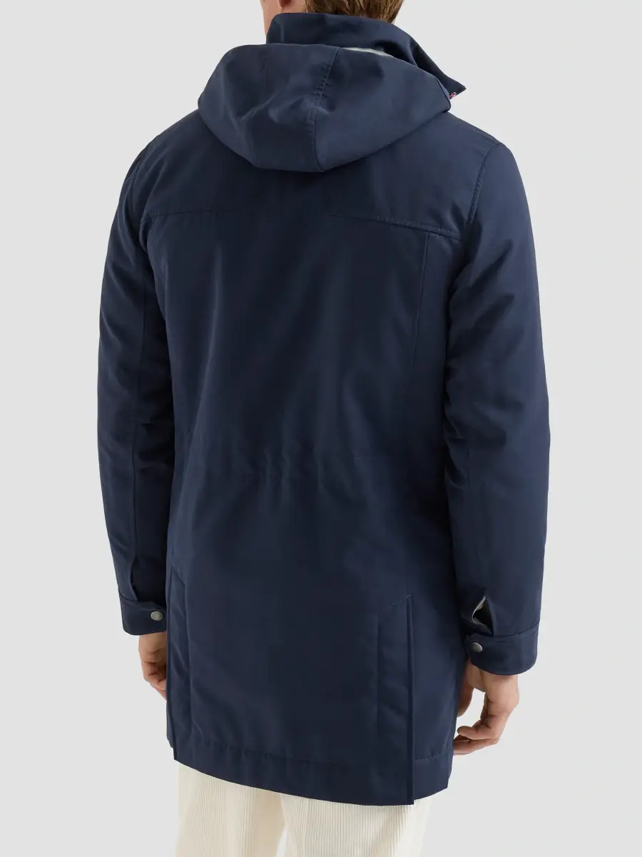 Brunello Cucinelli Men's Water-Resistant Microfiber Parka with Thermore Padding - Navy Blue | Thumbnail 3 Brunello Cucinelli Men's Water-Resistant Microfiber Parka with Thermore Padding - Navy Blue | Thumbnail 3