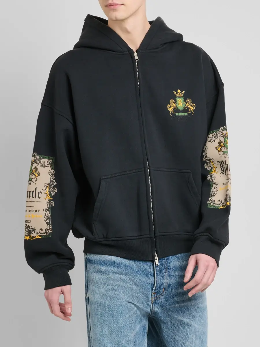 Rhude Men's Bordeaux Reserve Logo Cotton Hoodie | Thumbnail 4 Rhude Men's Bordeaux Reserve Logo Cotton Hoodie | Thumbnail 4