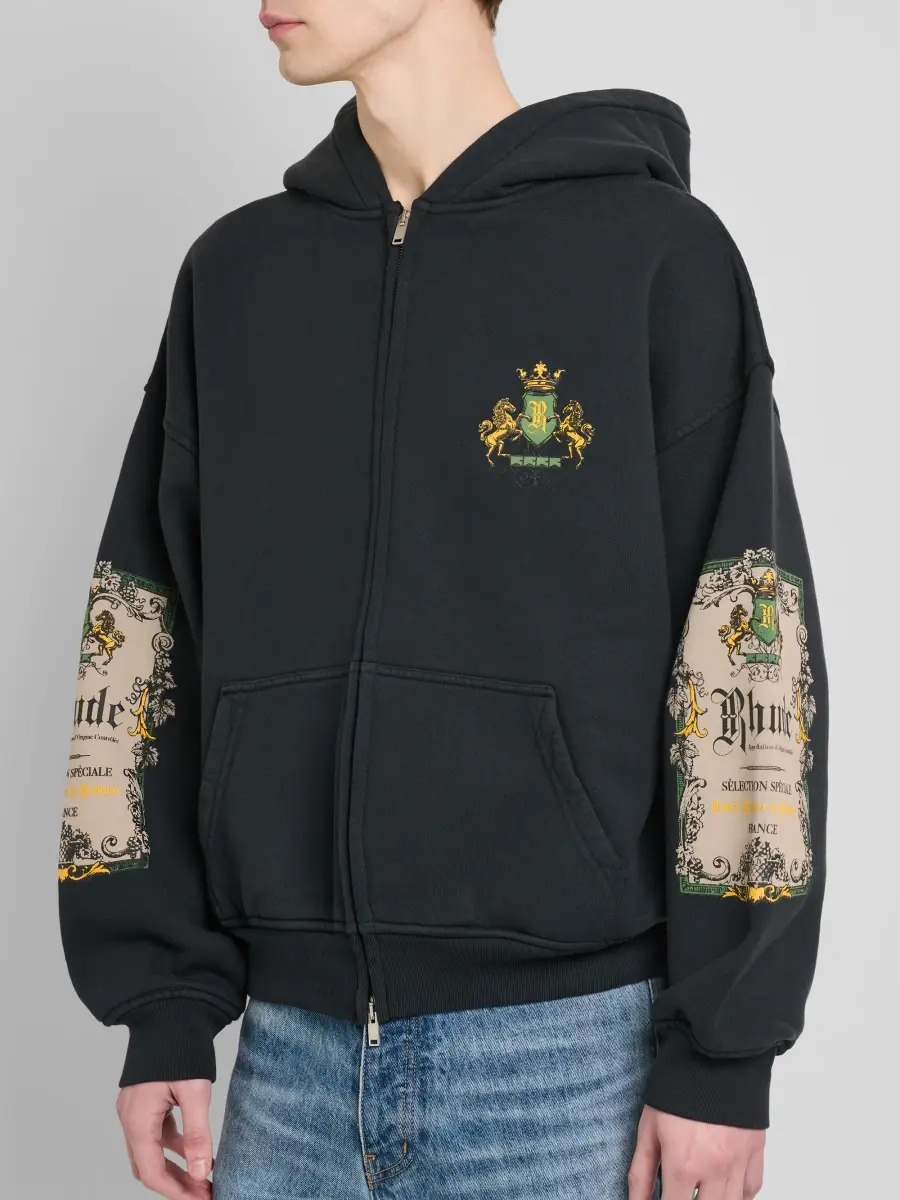 Rhude Men's Bordeaux Reserve Logo Cotton Hoodie | Thumbnail 5 Rhude Men's Bordeaux Reserve Logo Cotton Hoodie | Thumbnail 5