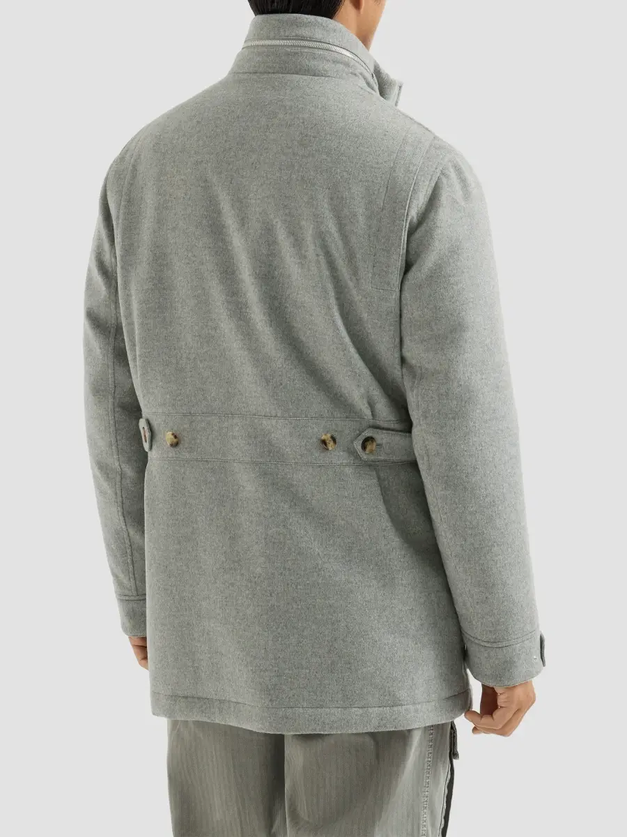 Brunello Cucinelli Men's Bonded Cashmere Beaver Cloth Parka Jacket | Thumbnail 3 Brunello Cucinelli Men's Bonded Cashmere Beaver Cloth Parka Jacket | Thumbnail 3