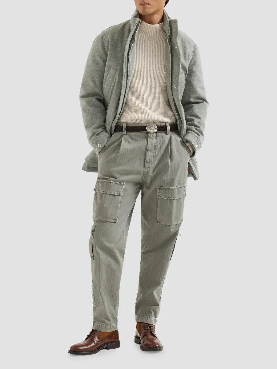 Brunello Cucinelli Men's Bonded Cashmere Beaver Cloth Parka Jacket | Thumbnail 6 Brunello Cucinelli Men's Bonded Cashmere Beaver Cloth Parka Jacket | Thumbnail 6
