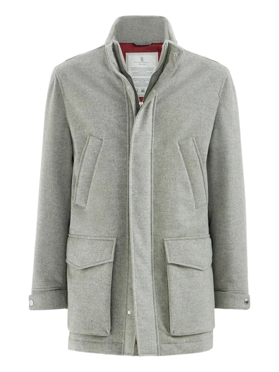 Brunello Cucinelli Men's Bonded Cashmere Beaver Cloth Parka Jacket