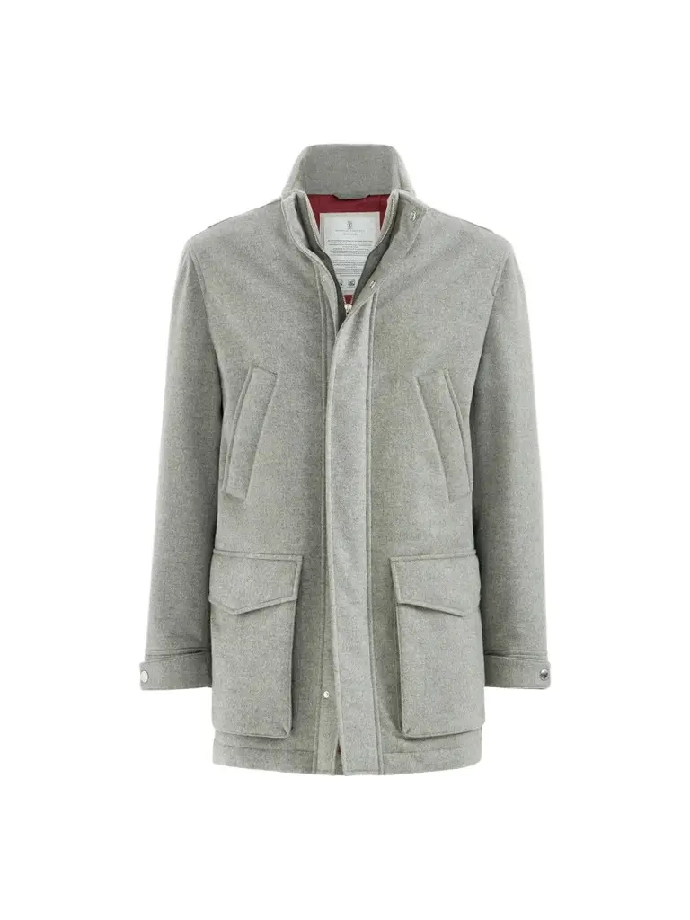 Men's Bonded Cashmere Beaver Cloth Parka Jacket Men's Bonded Cashmere Beaver Cloth Parka Jacket