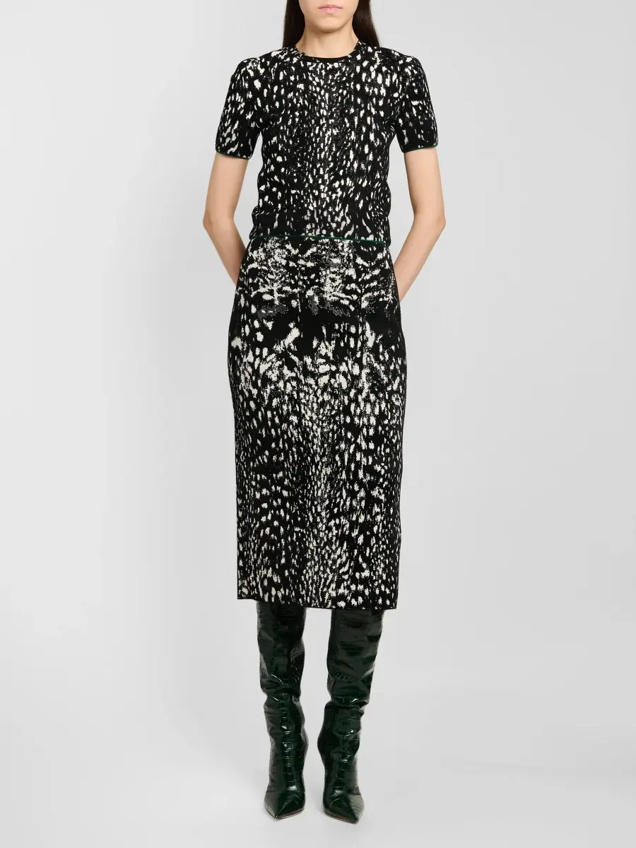 Tom Ford Women's Lynx Animal-Jacquard Velvet Pencil Midi Skirt | Thumbnail 2 Tom Ford Women's Lynx Animal-Jacquard Velvet Pencil Midi Skirt | Thumbnail 2