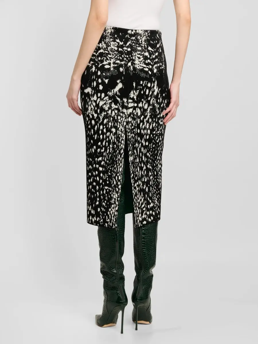 Tom Ford Women's Lynx Animal-Jacquard Velvet Pencil Midi Skirt | Thumbnail 3 Tom Ford Women's Lynx Animal-Jacquard Velvet Pencil Midi Skirt | Thumbnail 3