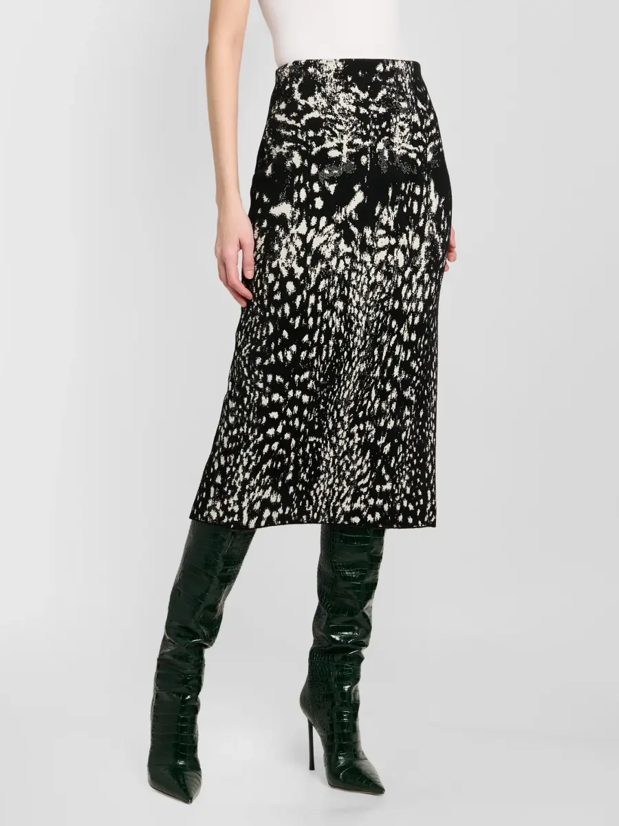 Tom Ford Women's Lynx Animal-Jacquard Velvet Pencil Midi Skirt | Thumbnail 4 Tom Ford Women's Lynx Animal-Jacquard Velvet Pencil Midi Skirt | Thumbnail 4