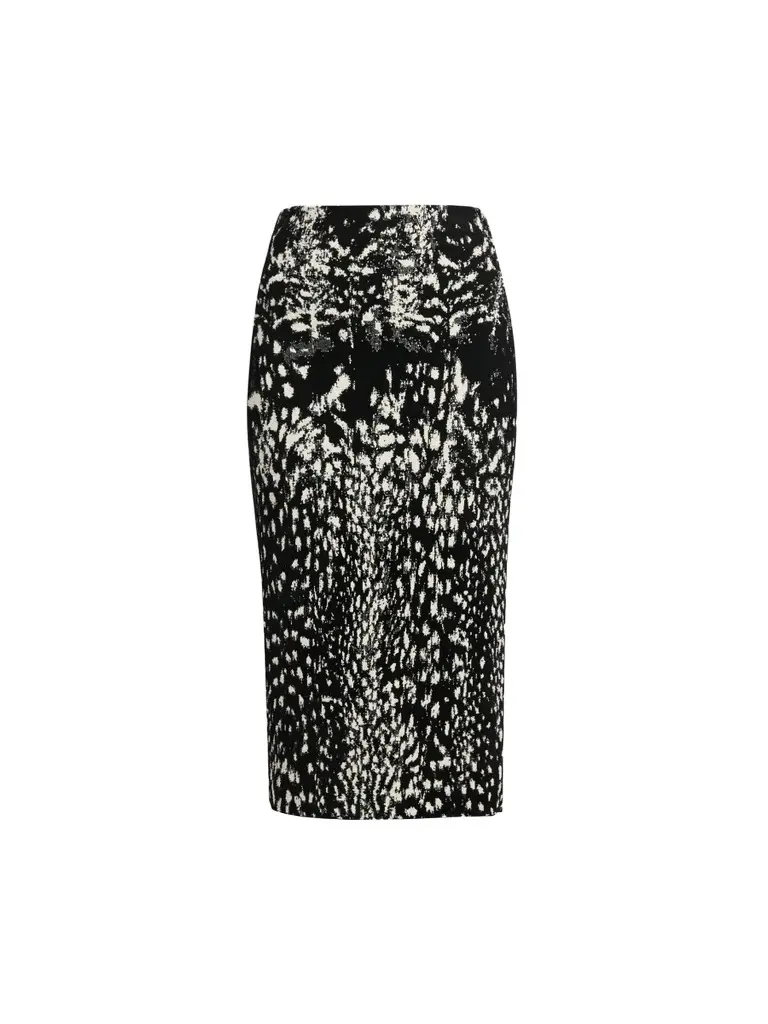 Women's Lynx Animal-Jacquard Velvet Pencil Midi Skirt Women's Lynx Animal-Jacquard Velvet Pencil Midi Skirt