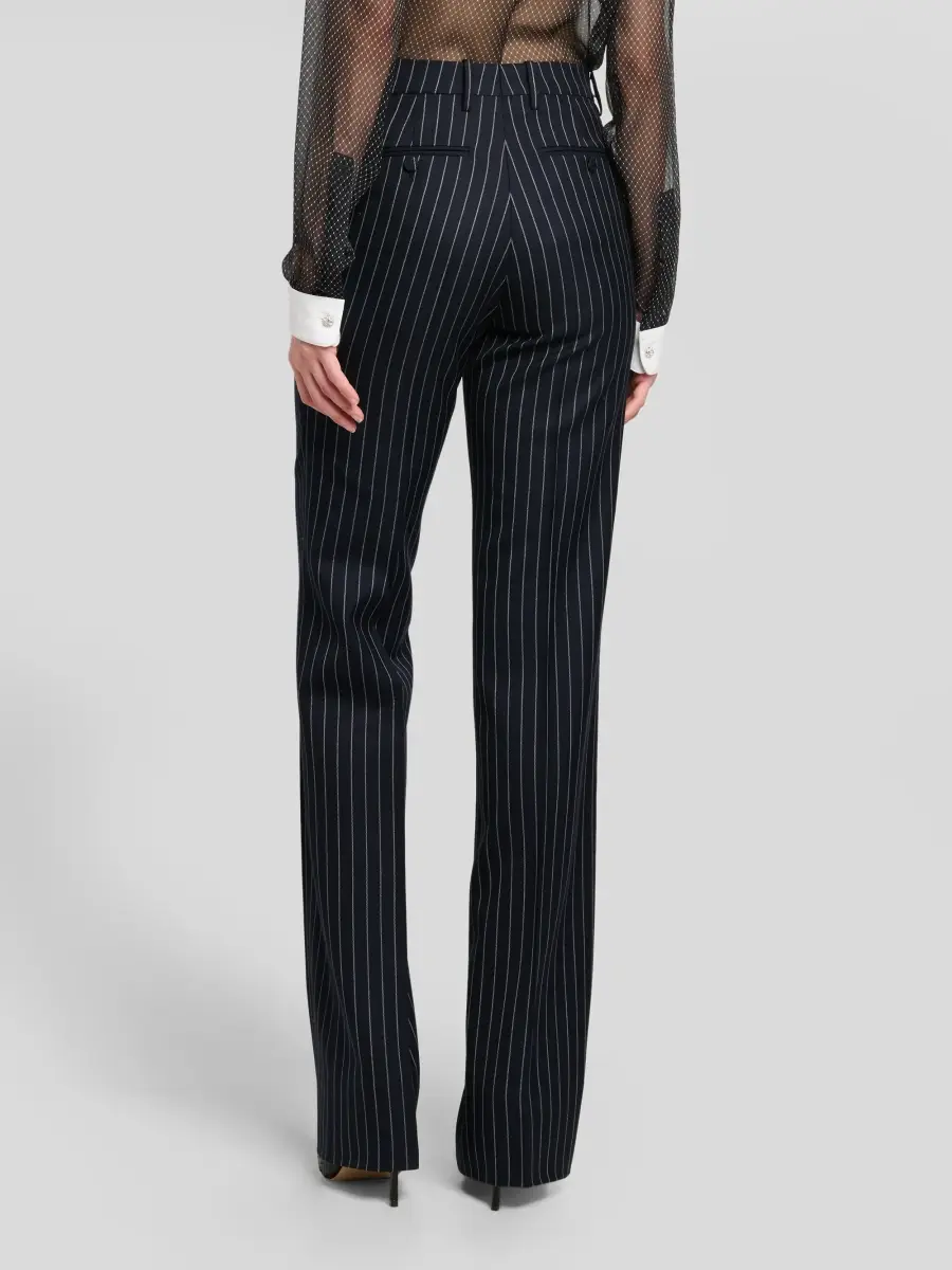 Tom Ford Women's Chalk-Striped Wool Straight-Leg Boyfriend Pants | Thumbnail 3 Tom Ford Women's Chalk-Striped Wool Straight-Leg Boyfriend Pants | Thumbnail 3