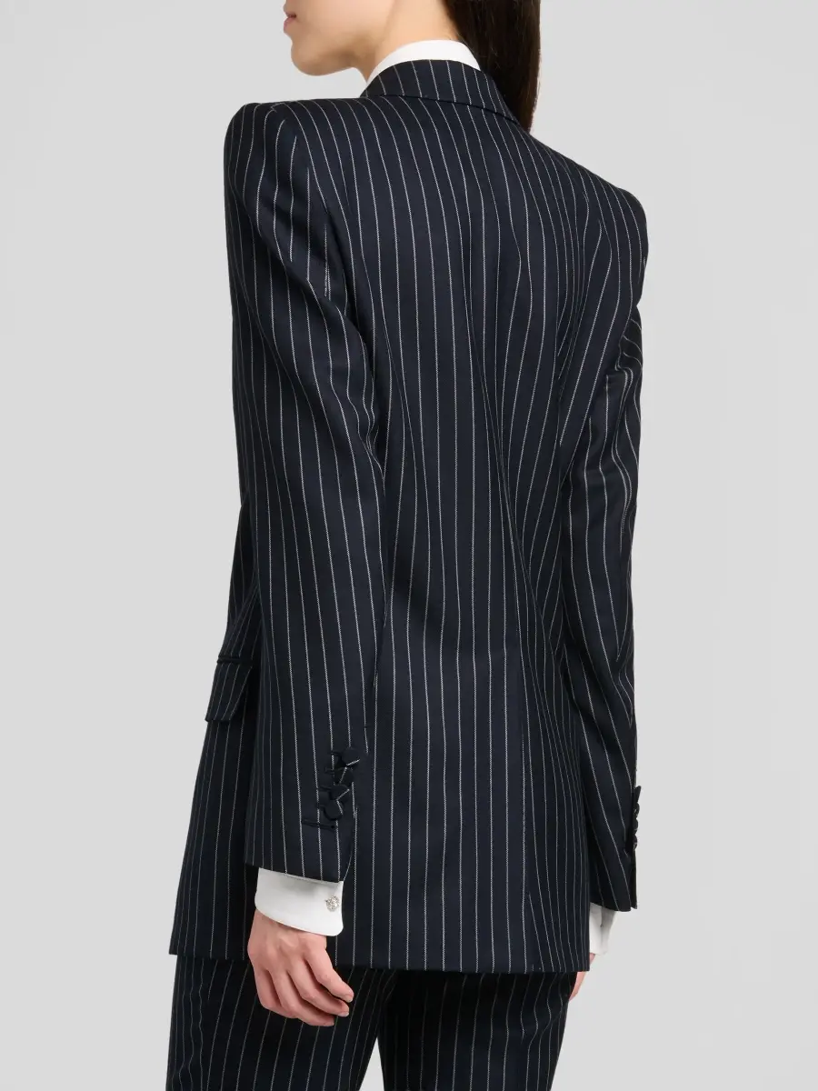 Tom Ford Women's Corded Chalkstriped Wool Blazer | Thumbnail 3